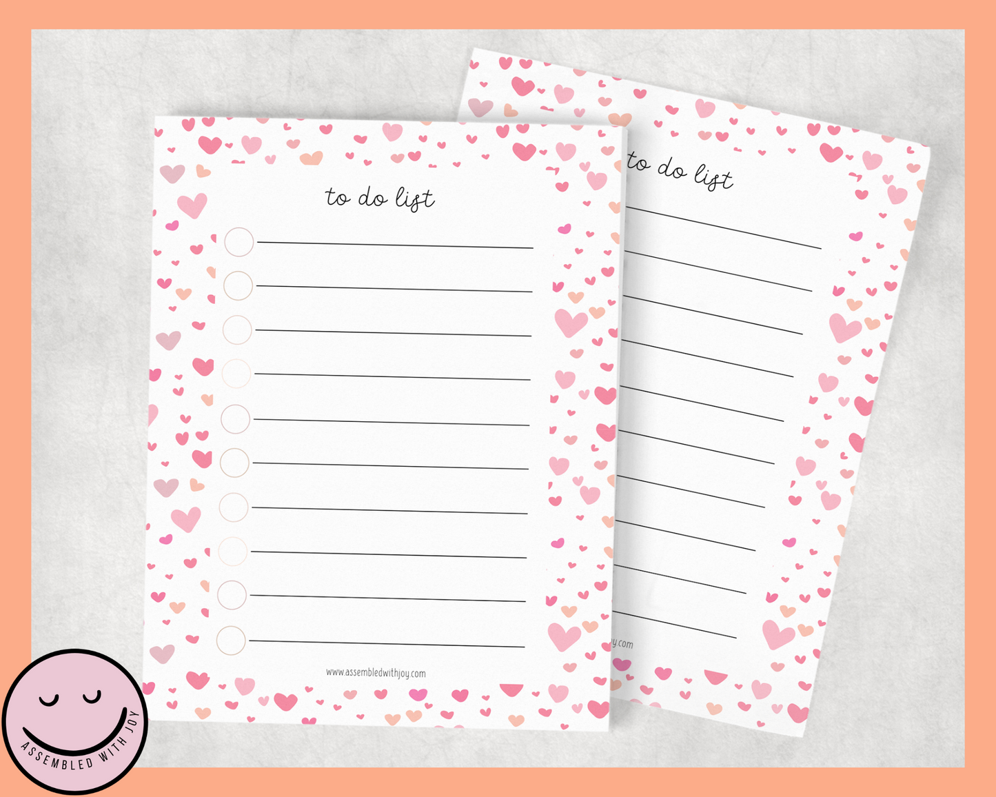 Hearts - To Do List - Assembledwithjoyoy