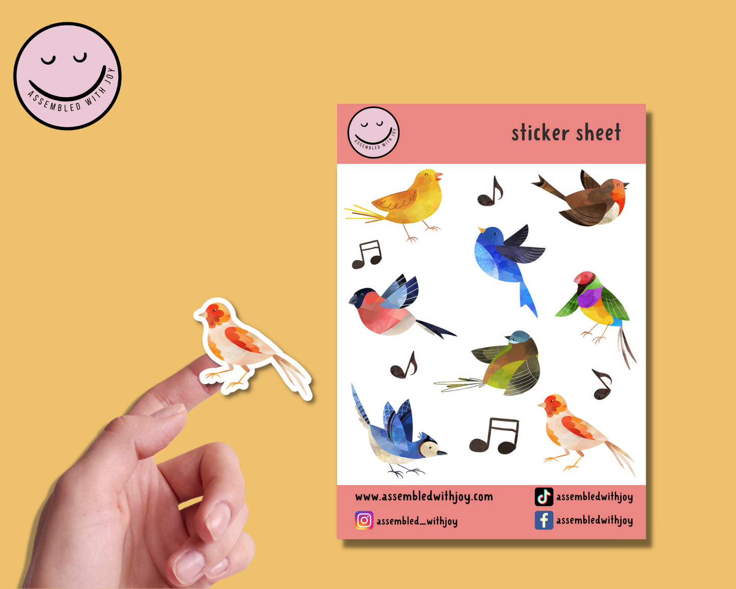 Birds Planner Sticker Sheet - Assembledwithjoyoy