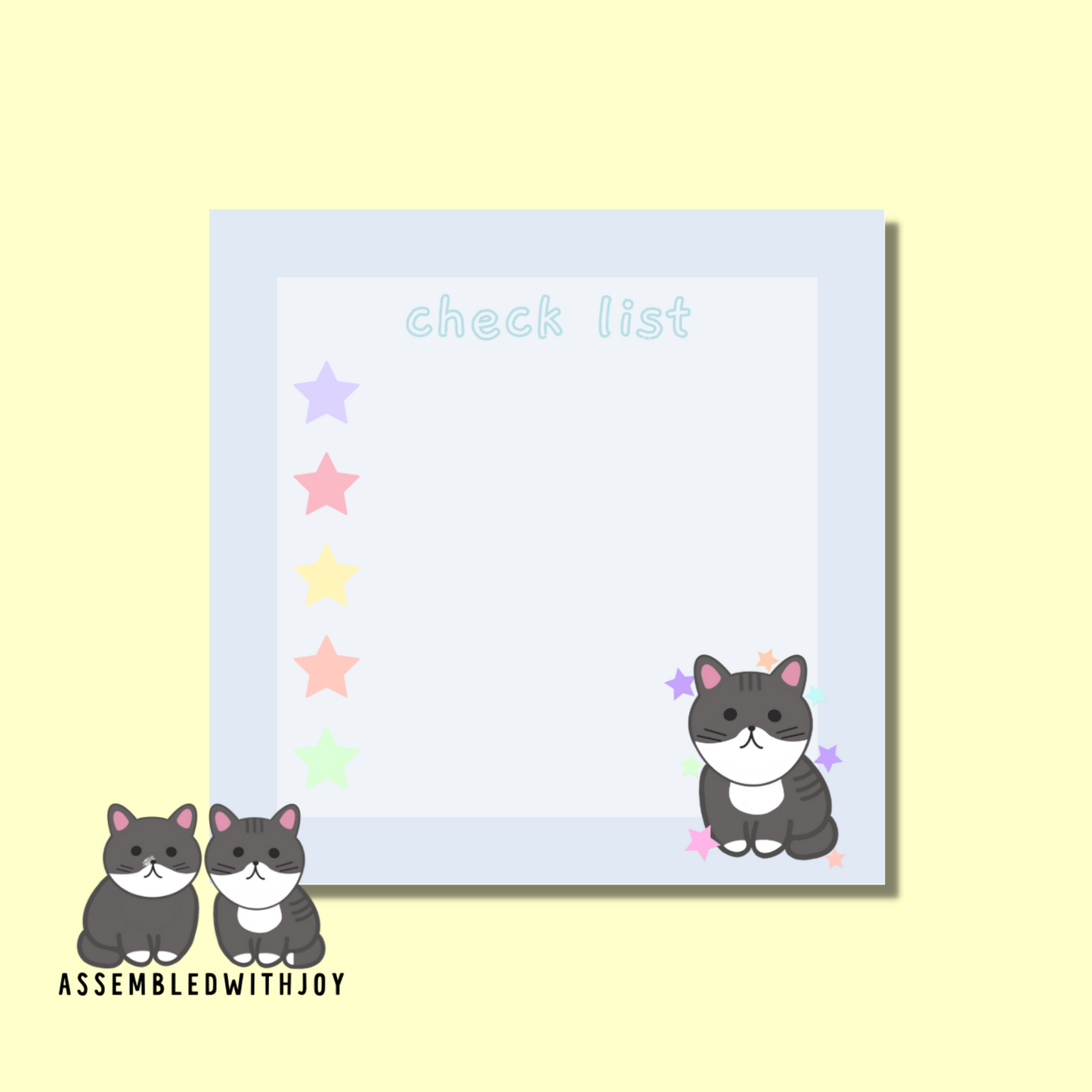 Stars check list - Memo pad - Assembledwithjoyoy