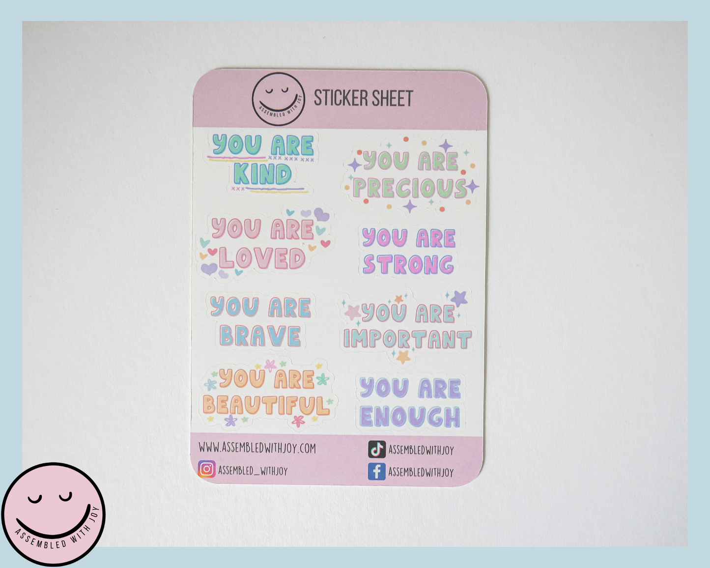 Daily affirmation & positive mindset stickers - Assembledwithjoyoy