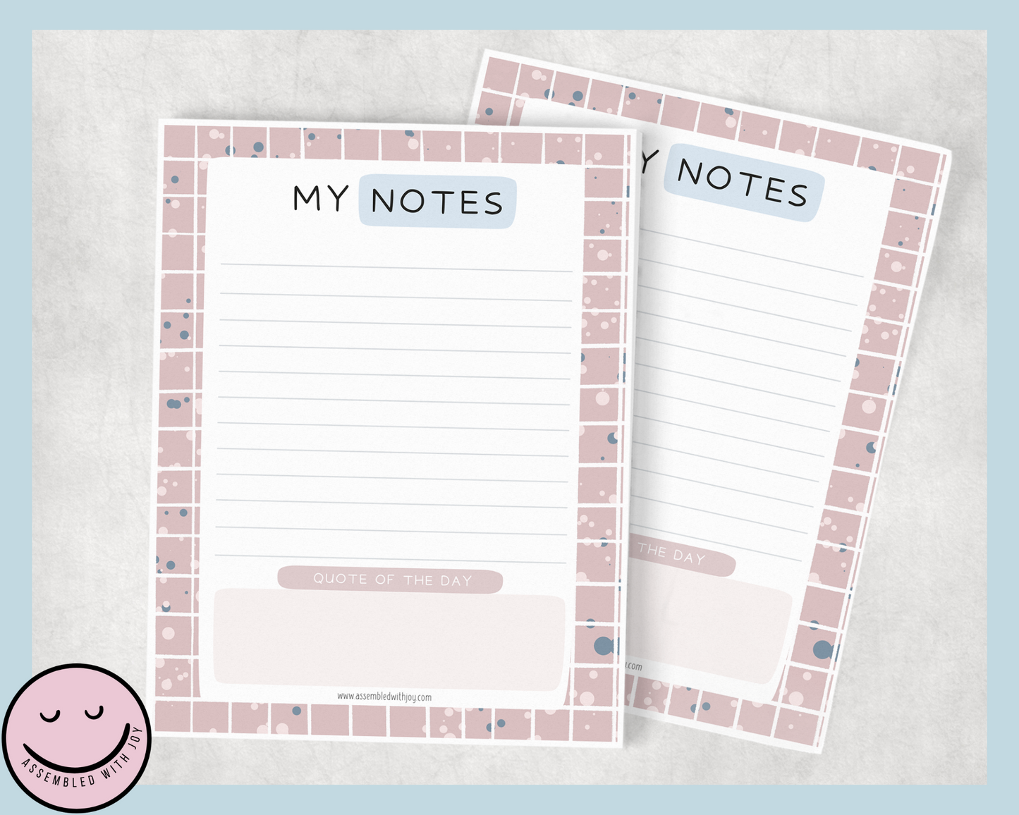 Naomi - Tear away Notepad - Assembledwithjoyoy