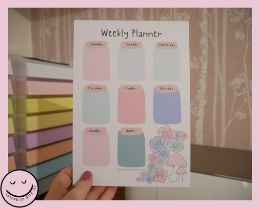 Rose daily planner notepad - Assembledwithjoyoy