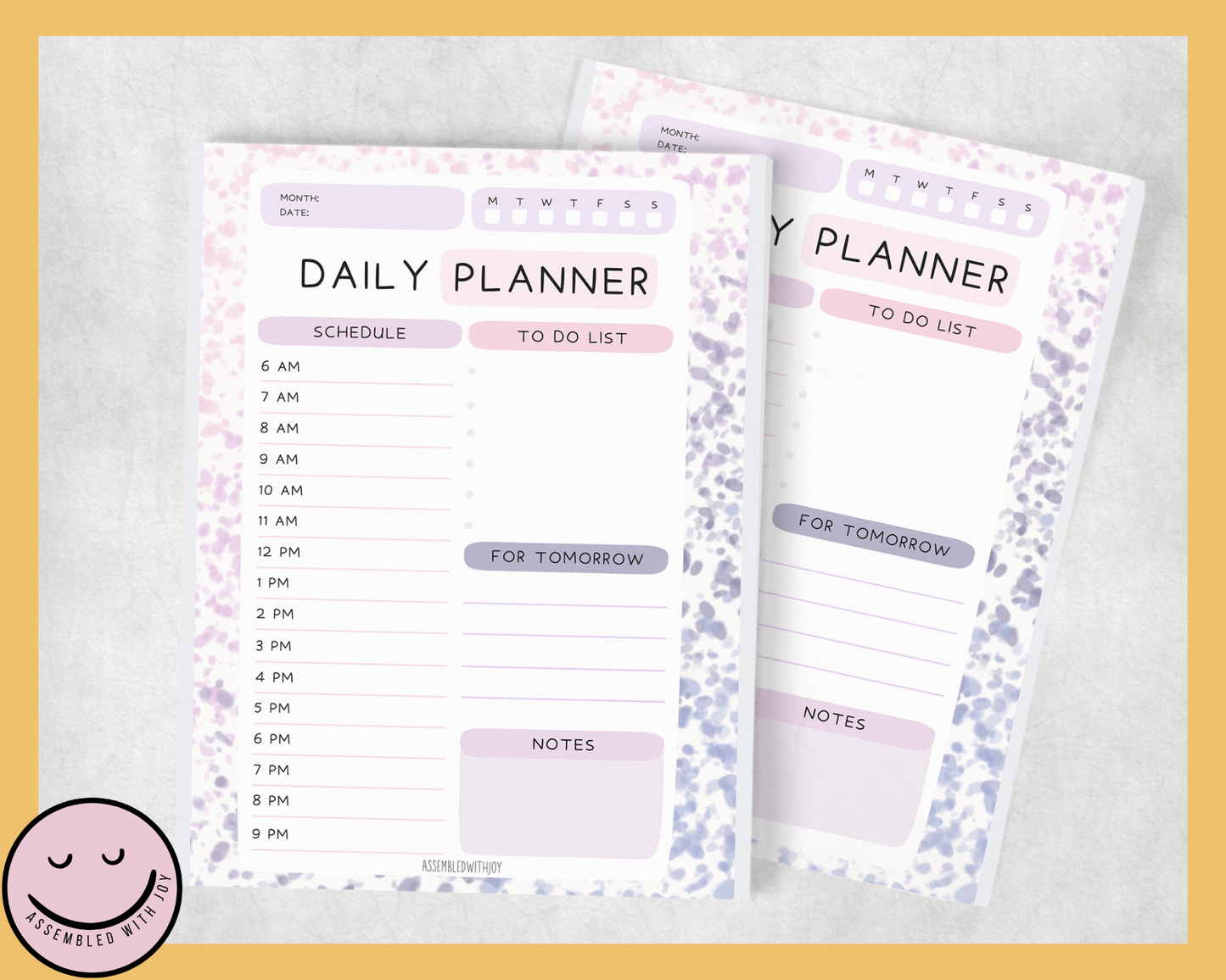 Fallon Daily Planner Tear off Notepad - Assembledwithjoyoy