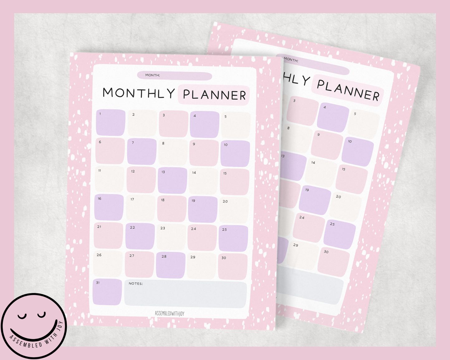 Olivia monthly planner - Assembledwithjoyoy