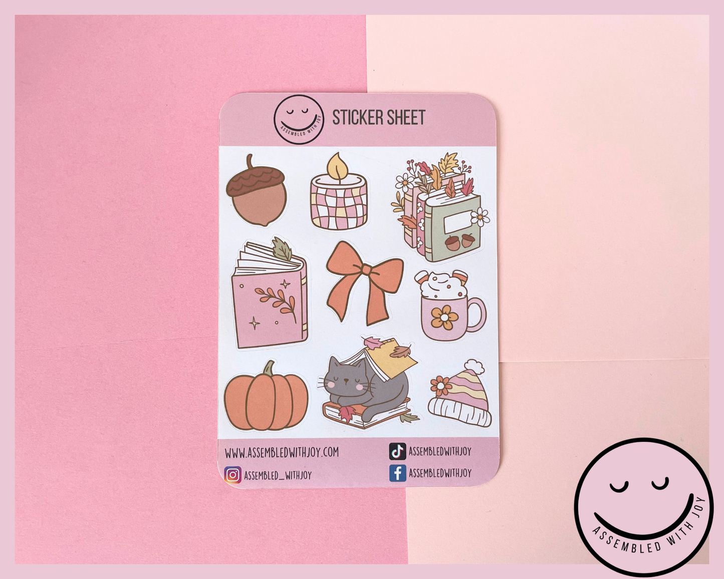 Bookish Autumn Cosy Comfort Sticker Sheet