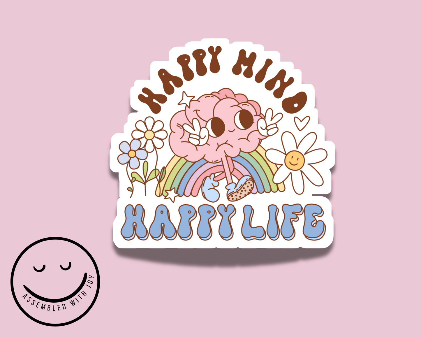 Happy Mind Happy Life Vinyl Sticker