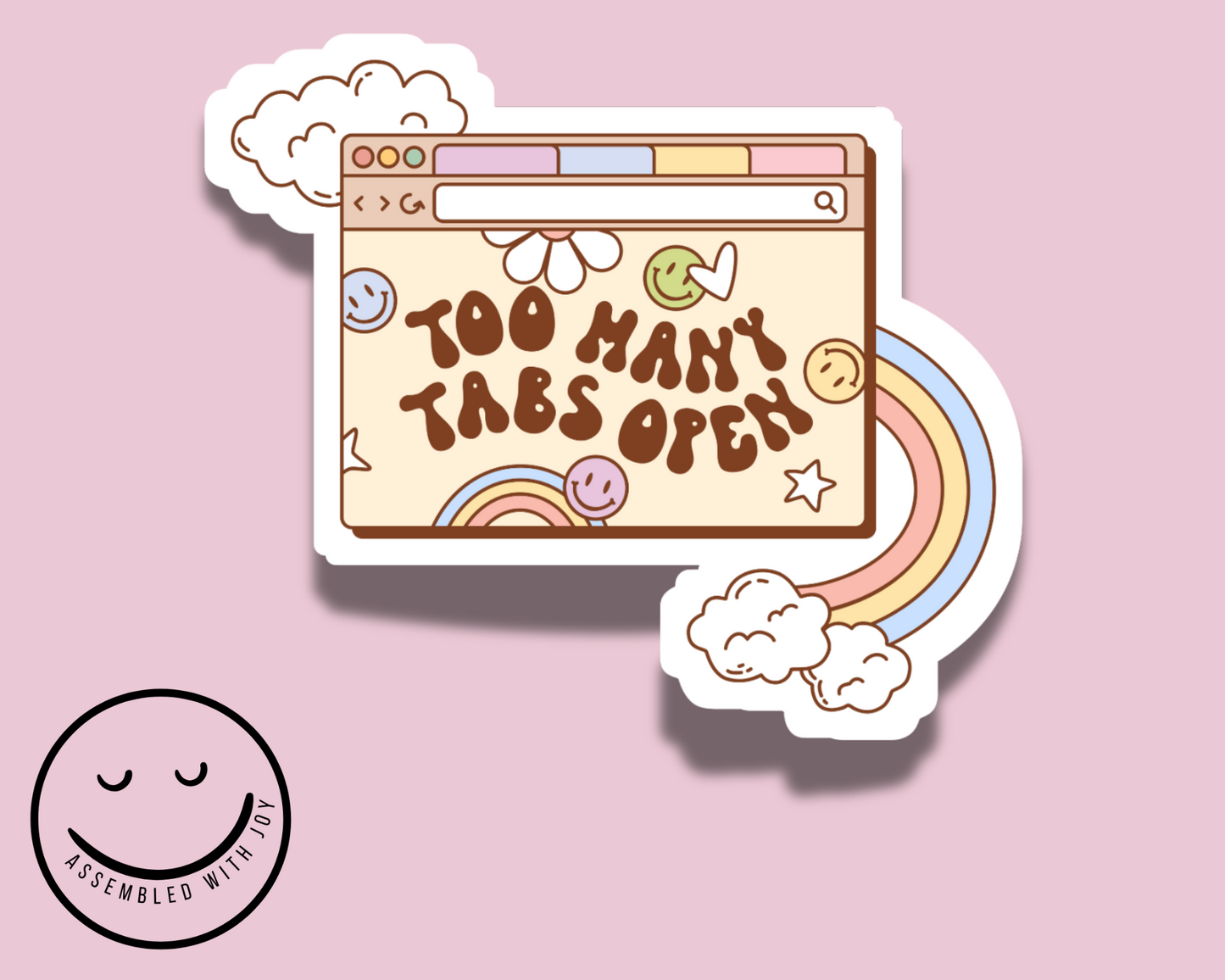 Too Many Tabs Open Vinyl Sticker