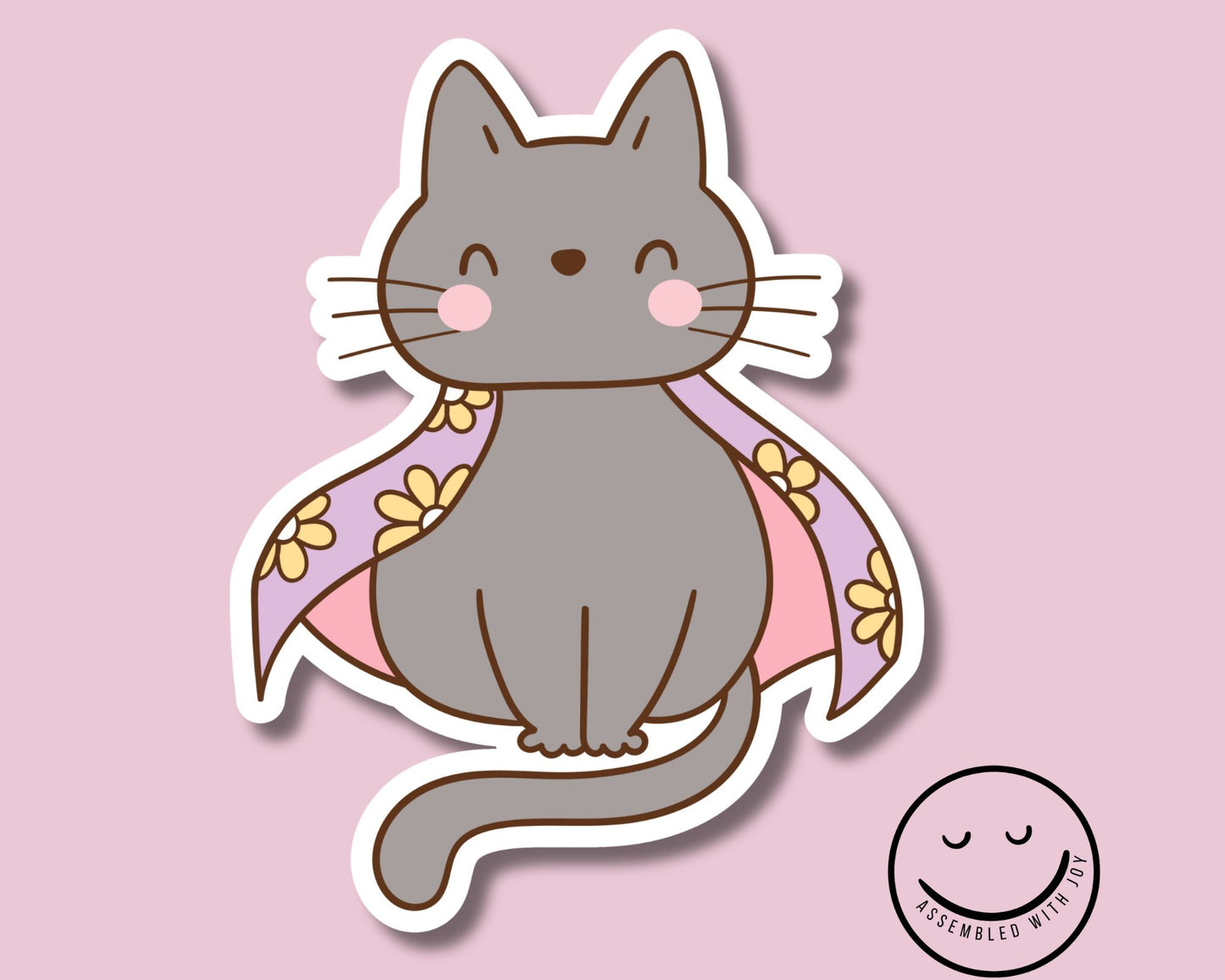 Caped Kitty Vinyl Sticker (Copy)