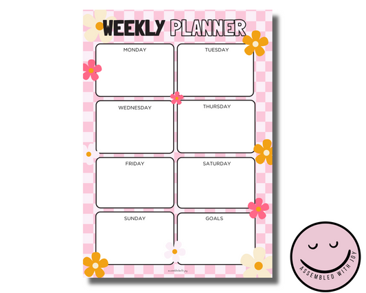 A4 Floral weekly planner - desk top planner