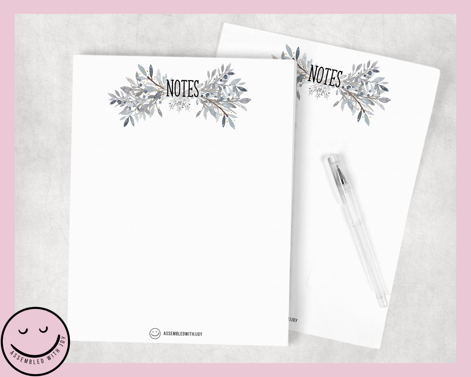 Winter Floral Notepad - Assembledwithjoyoy