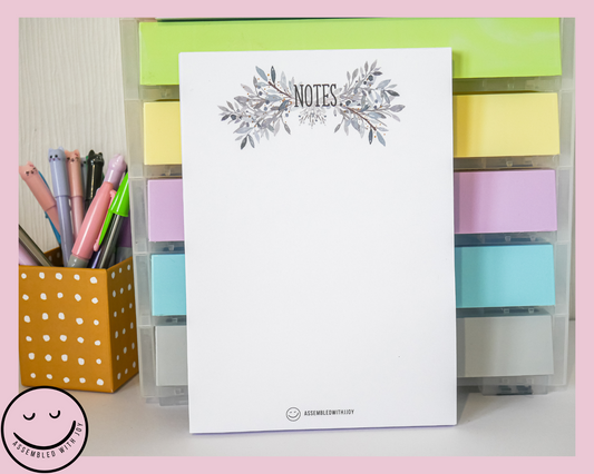 Winter Floral Notepad - Assembledwithjoyoy