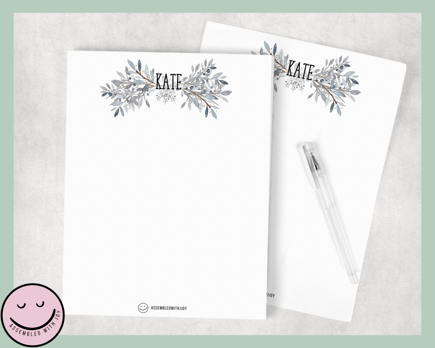 Personalised Winter Floral Notepad - Assembledwithjoyoy