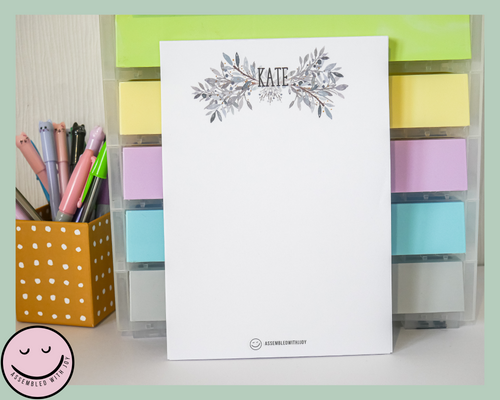 Personalised Winter Floral Notepad - Assembledwithjoyoy