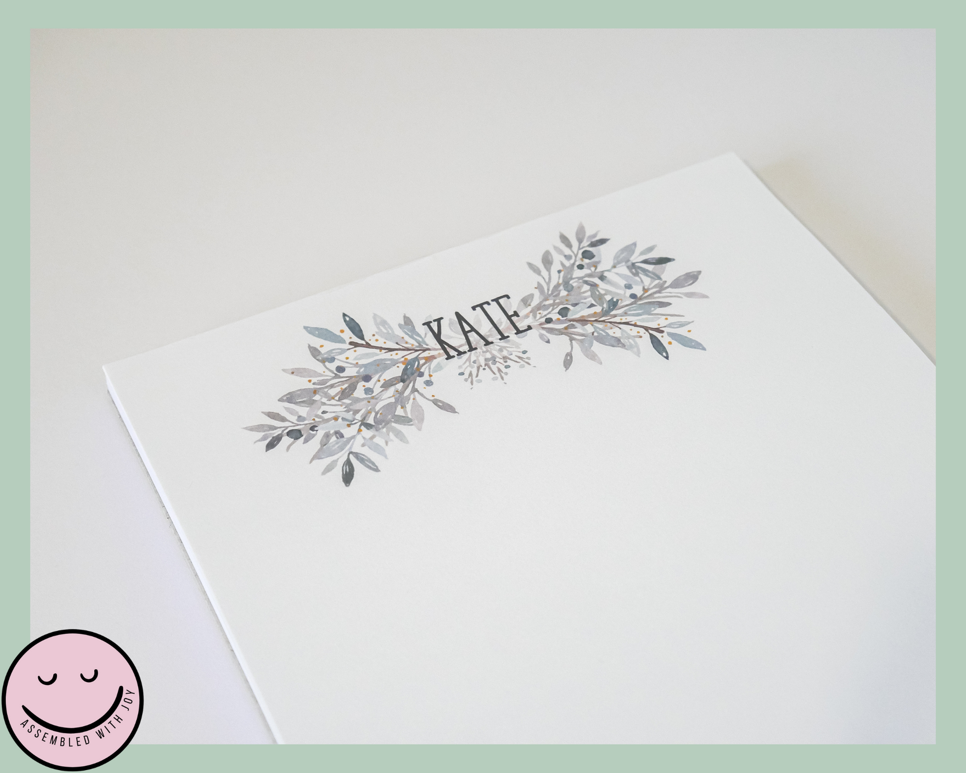 Personalised Winter Floral Notepad - Assembledwithjoyoy