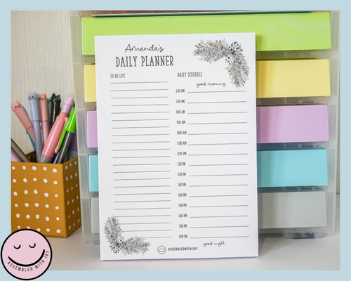 Personalised Winter Floral Daily Planner - Assembledwithjoyoy