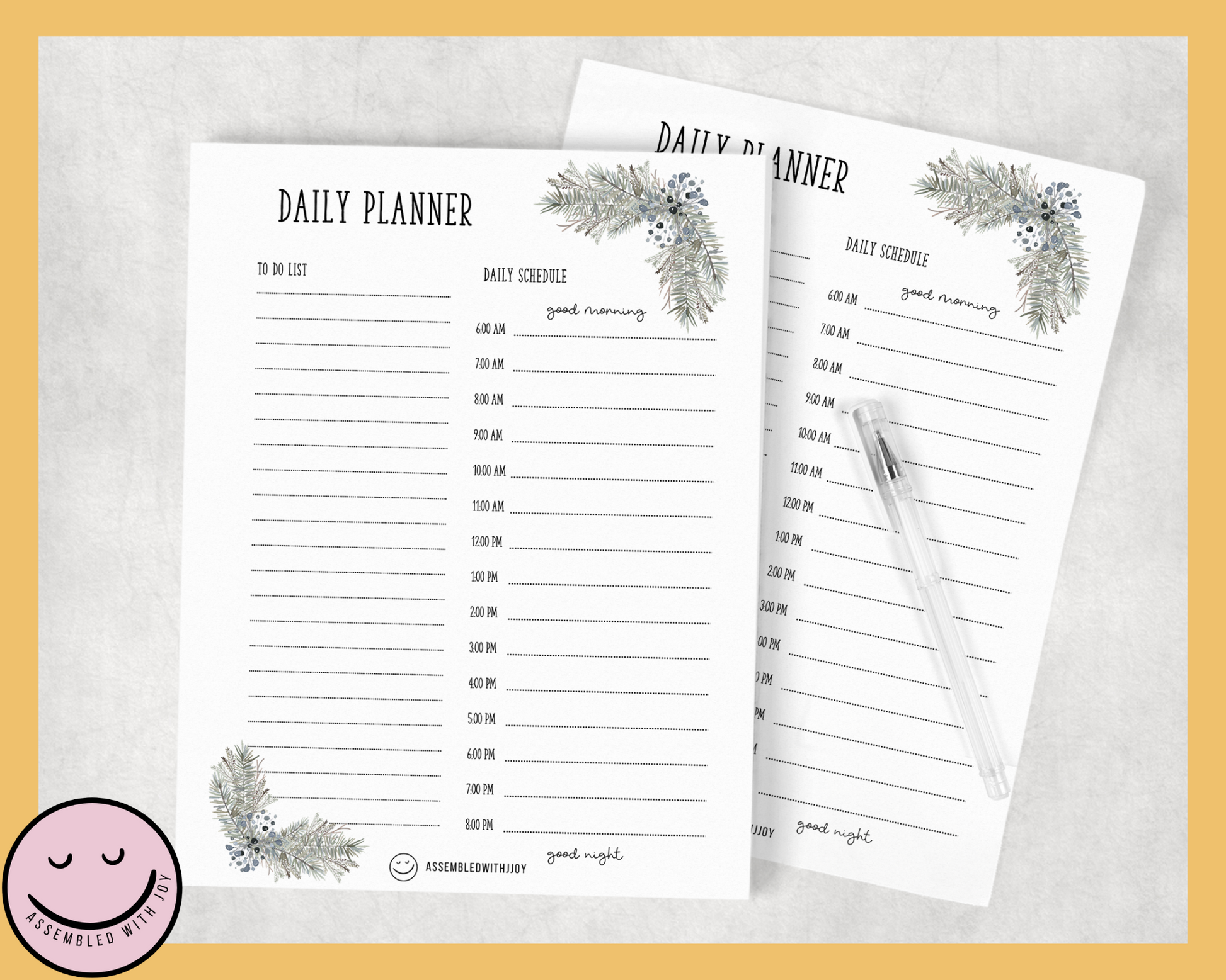 Winter Floral Planner Notepad - Assembledwithjoyoy