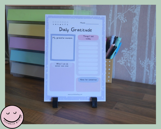 Violet Daily Gratitude Journal Notepad - Assembledwithjoyoy