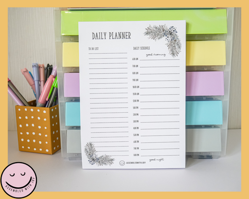 Winter Floral Planner Notepad - Assembledwithjoyoy