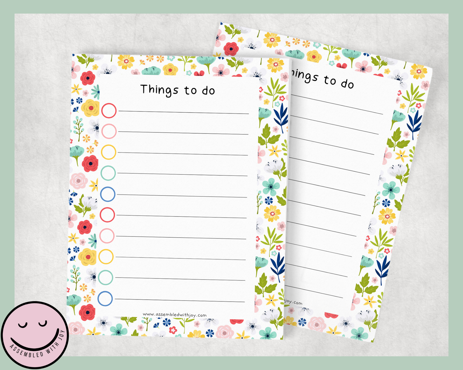 Blossom To Do List Notepad - Assembledwithjoyoy