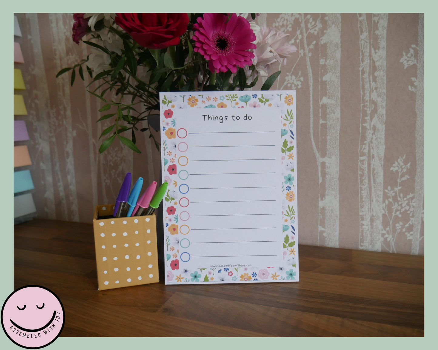 Blossom To Do List Notepad - Assembledwithjoyoy