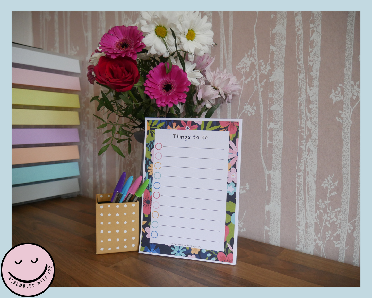 Floral To Do List Notepad - Assembledwithjoyoy