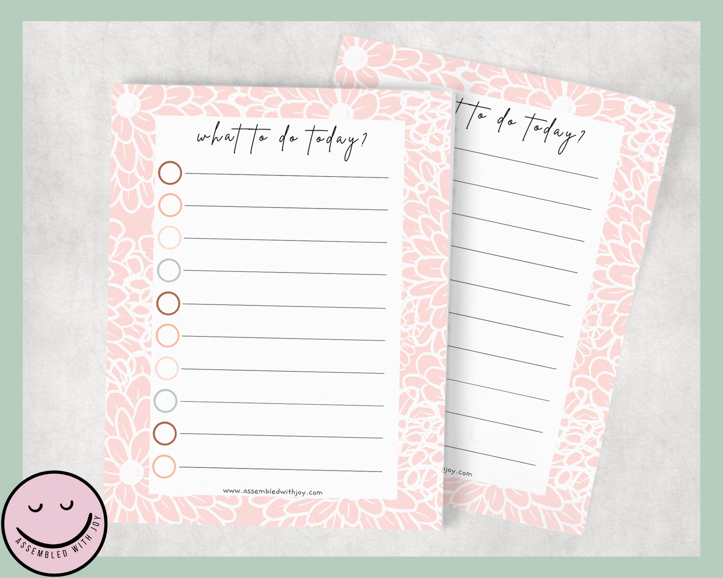 Floral To Do List Notepad - Assembledwithjoyoy