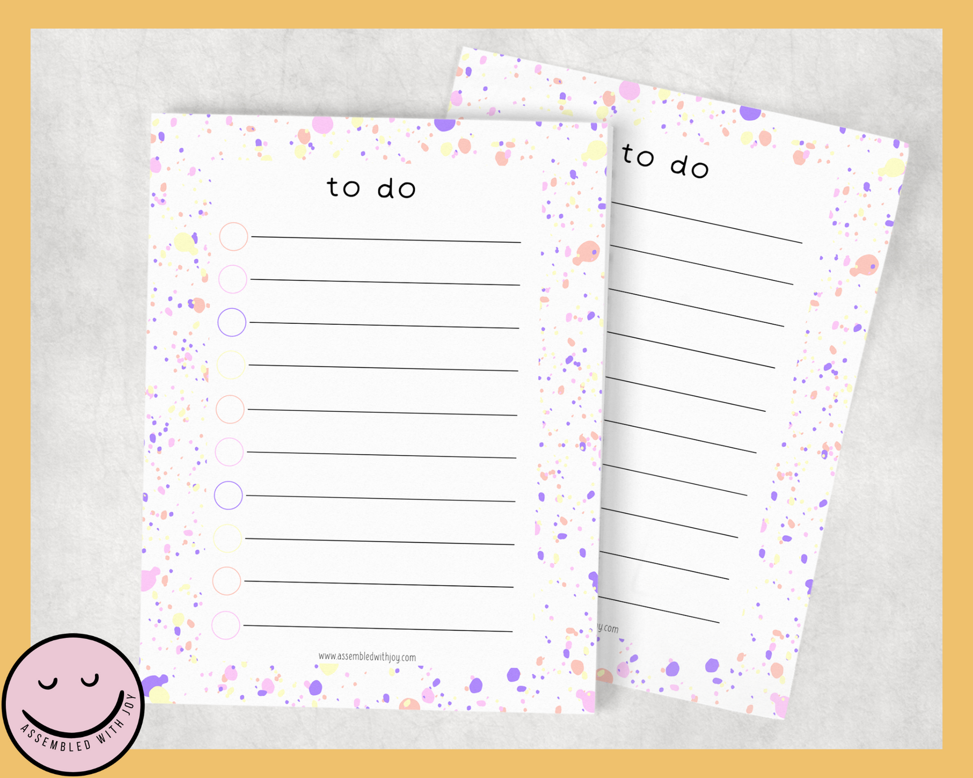 Terrazzo - To Do list Notepad - Assembledwithjoyoy