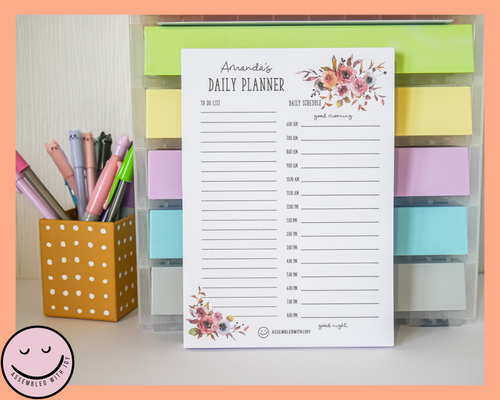 Personalised Autumn Floral Daily Planner - Assembledwithjoyoy