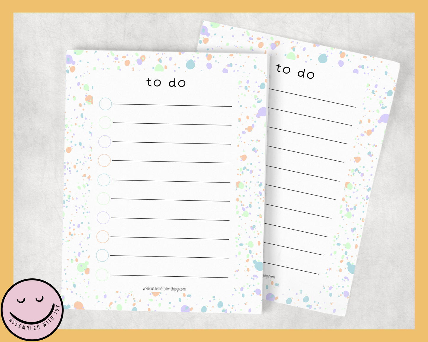 Terrazzo - To Do list Notepad - Assembledwithjoyoy