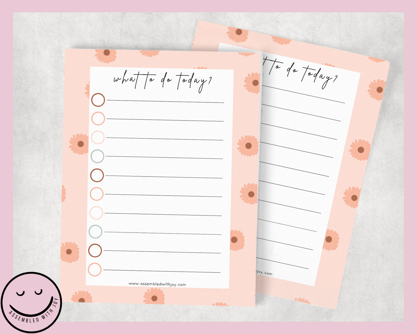 Camilla - pink floral To Do list - Assembledwithjoyoy