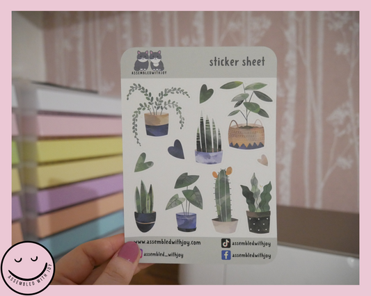 House plants Planner Sticker Sheet - Assembledwithjoyoy