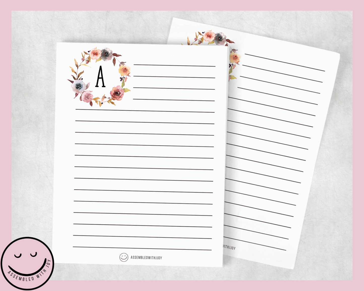 Personalised Autumn Flowers Notepad - Assembledwithjoyoy