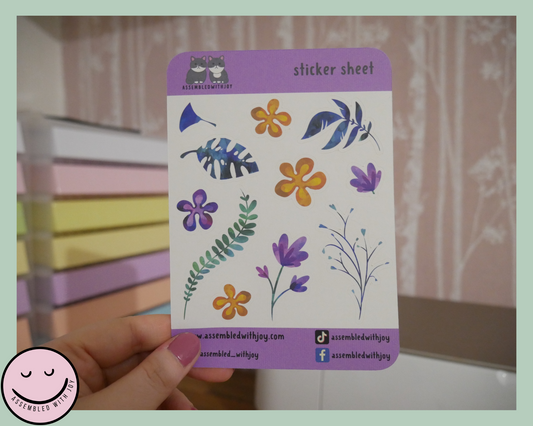 Tropical flowers Planner Sticker Sheet - Assembledwithjoyoy