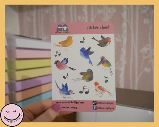 Birds Planner Sticker Sheet - Assembledwithjoyoy