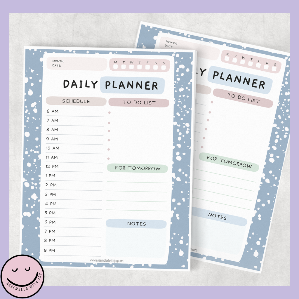 Bleu - Daily Planner Notepad - Assembledwithjoyoy