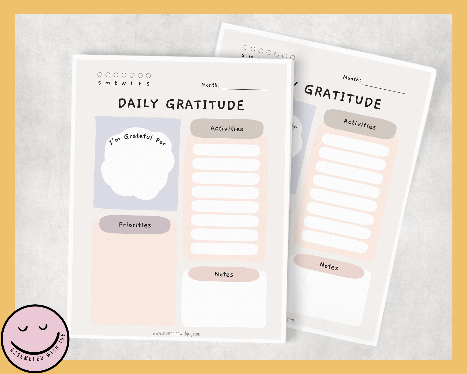 Daily Gratitude Journal - neutral - Assembledwithjoyoy