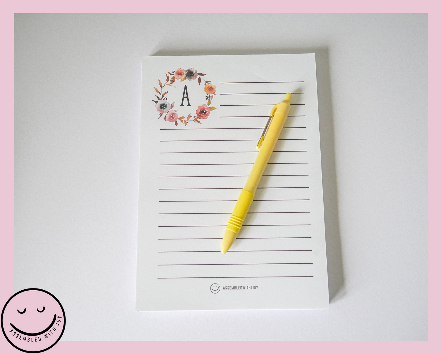 Personalised Autumn Flowers Notepad - Assembledwithjoyoy