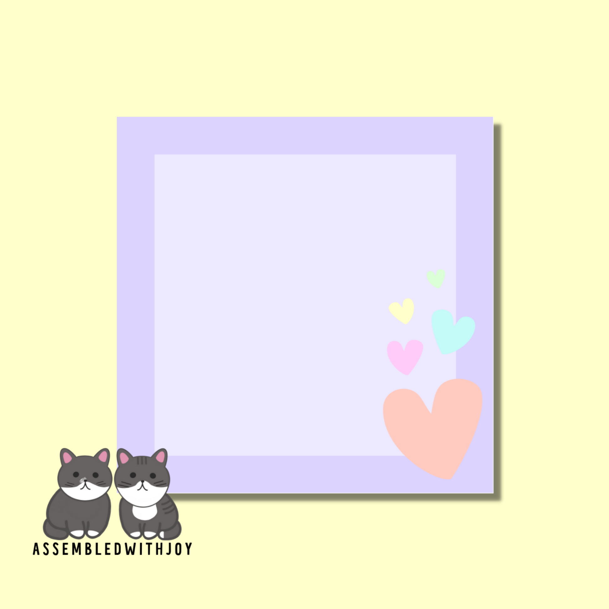 Love hearts - Memo pad - Assembledwithjoyoy