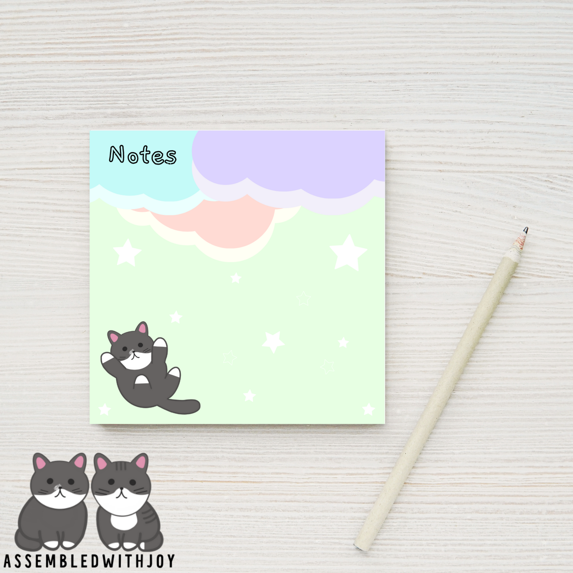 Floaty skies - Memo pad - Assembledwithjoyoy