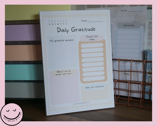 Gratitude Journal - Soft yellow - Assembledwithjoyoy