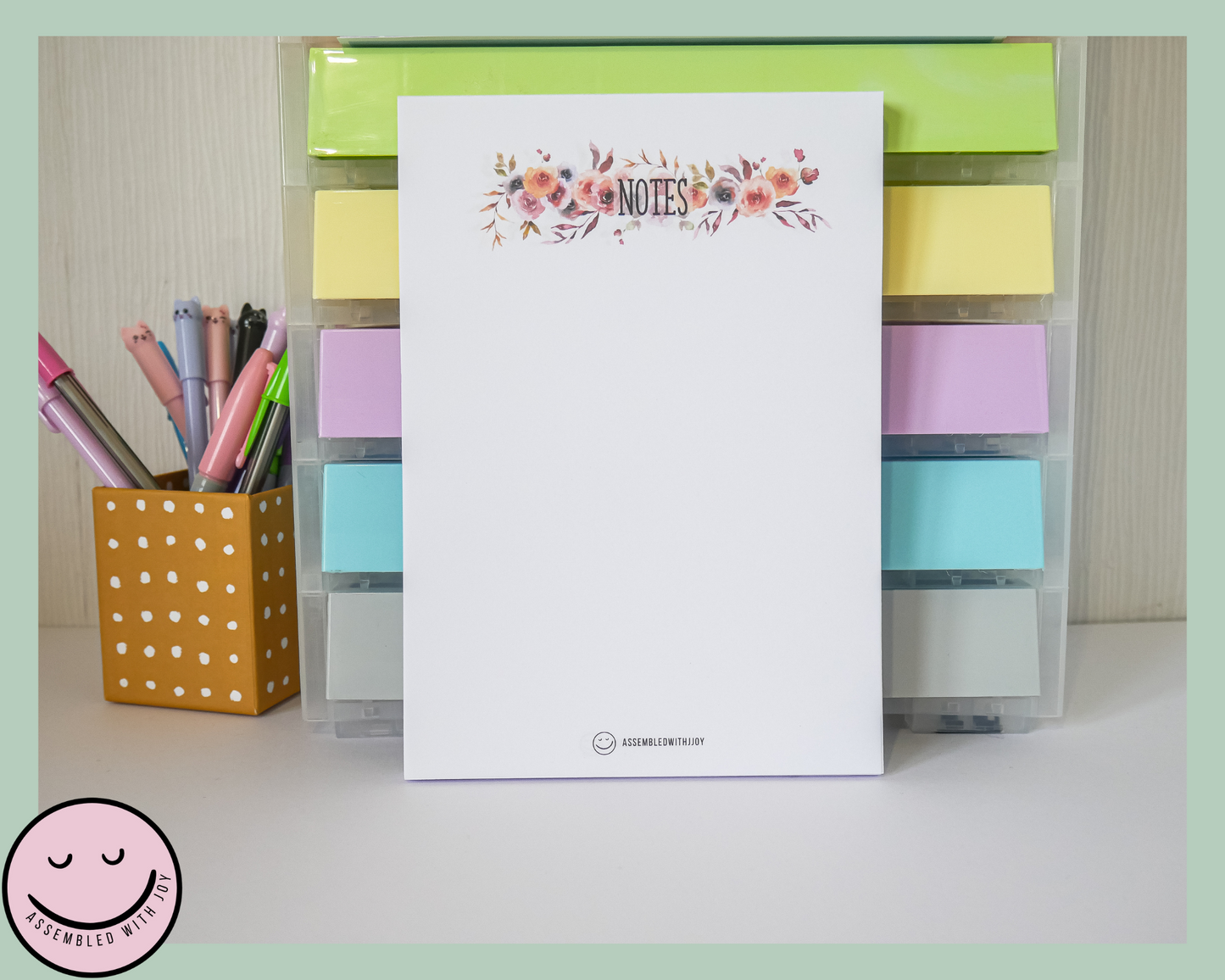 Autumn Floral Notepad - Assembledwithjoyoy