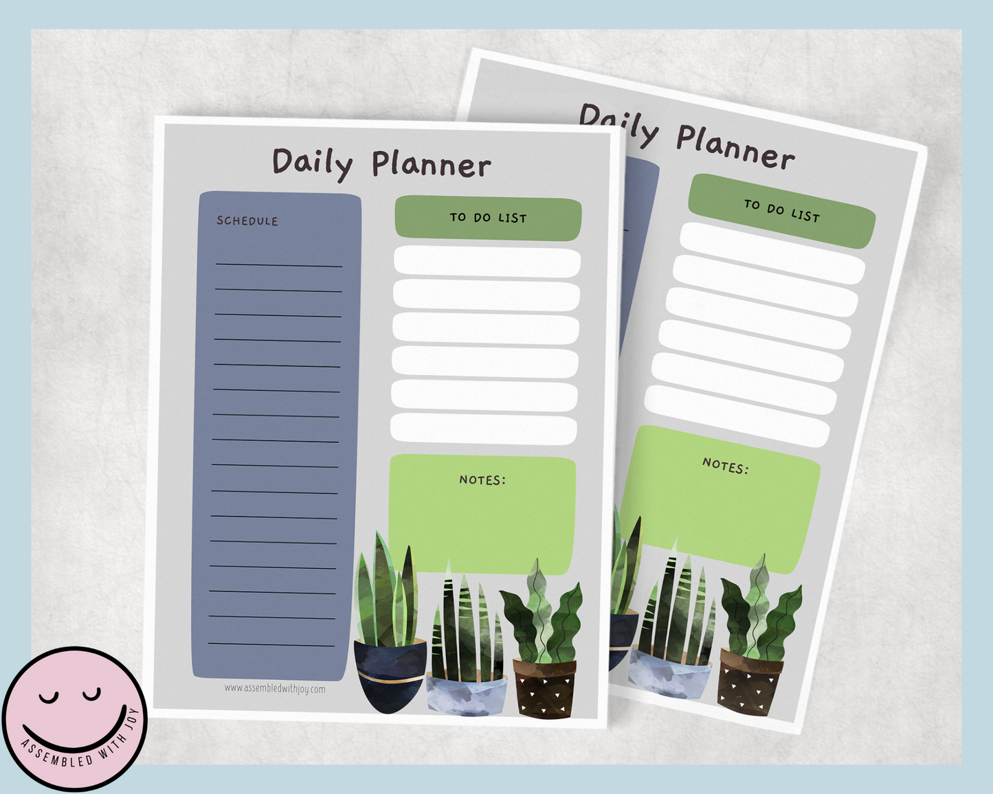 House plants - Daily Planner Notepad - Assembledwithjoyoy