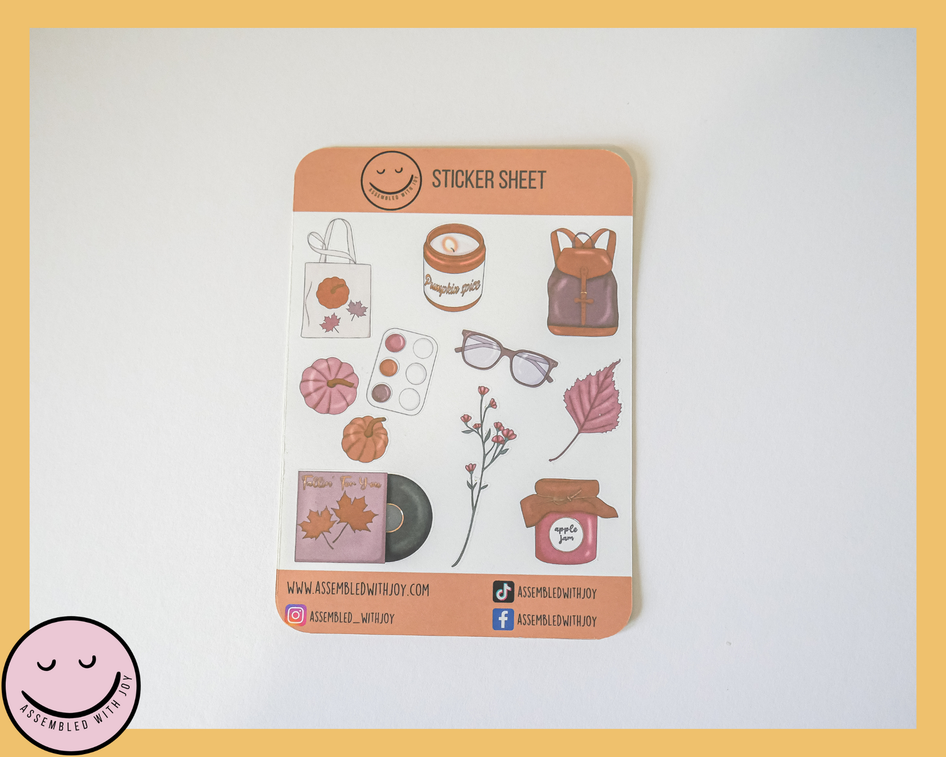 Cosy Autumn Sticker Sheet - Assembledwithjoyoy