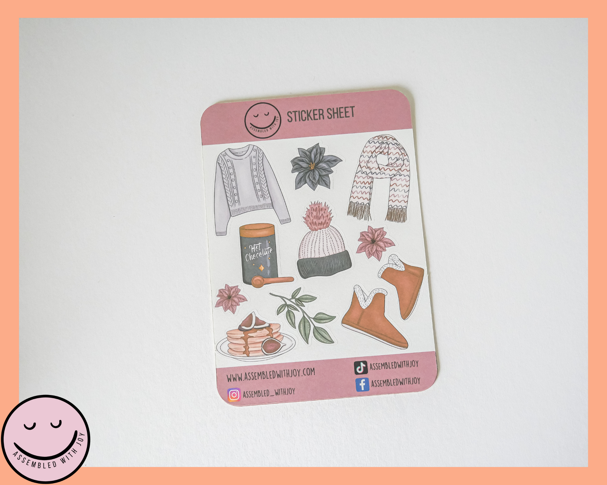 Cosy vibes, Autum Sticker Sheet - Assembledwithjoyoy