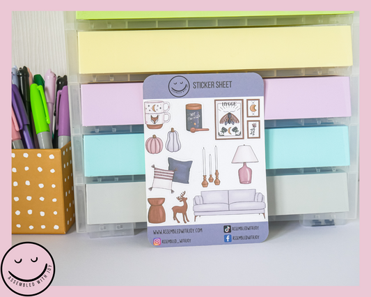 Hygge home Sticker Sheet - Assembledwithjoyoy