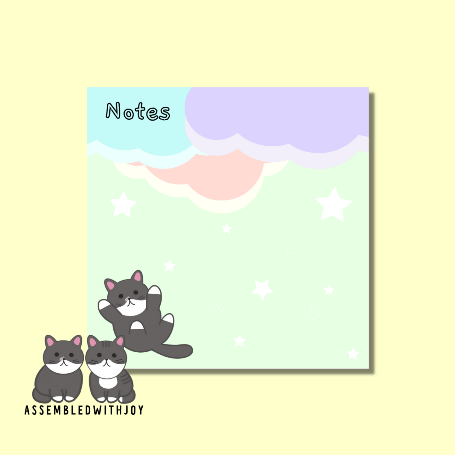 Floaty skies - Memo pad - Assembledwithjoyoy