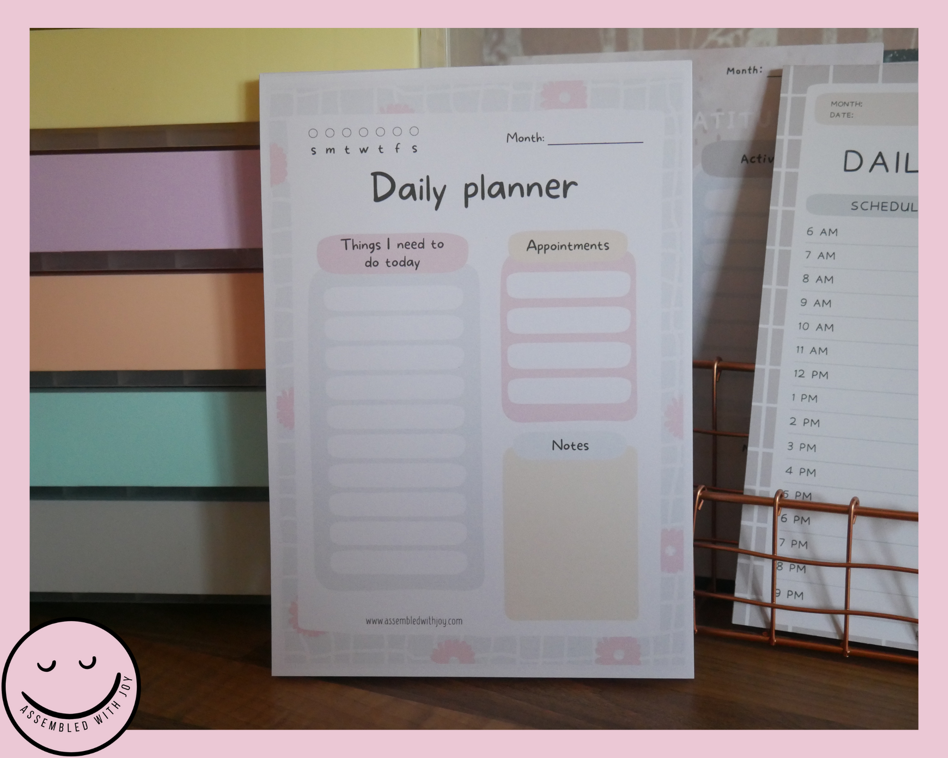 Dahlia Floral Daily Planner - Assembledwithjoyoy