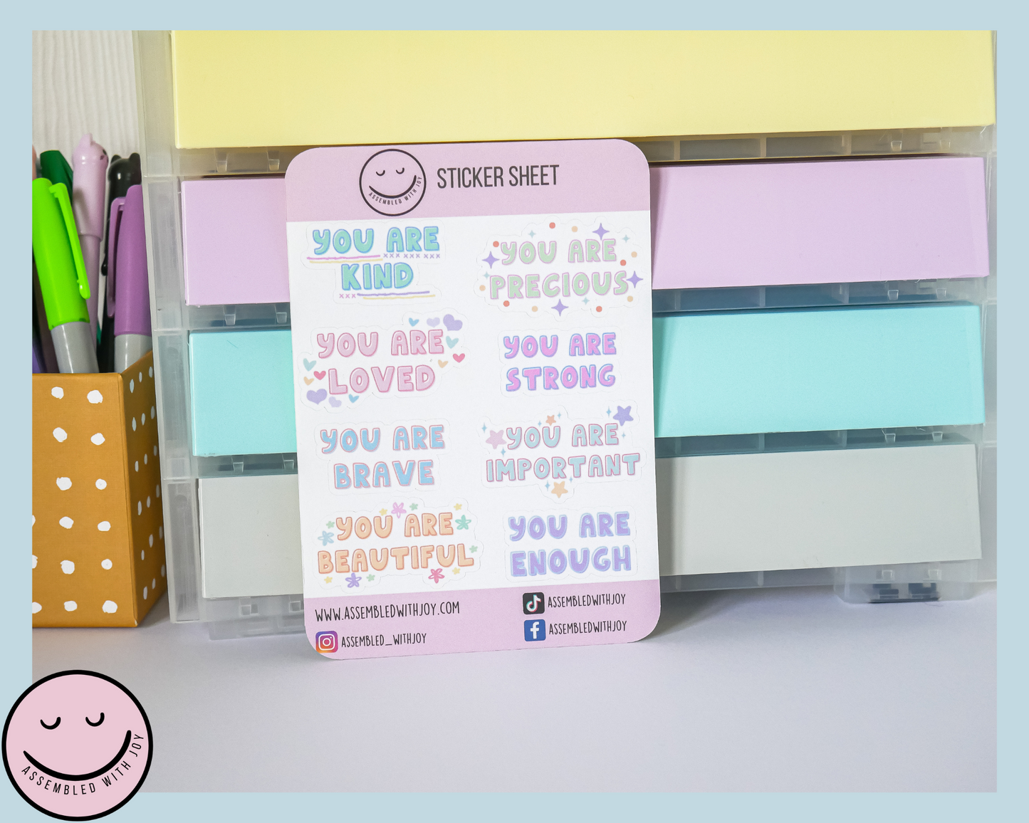 Daily affirmation & positive mindset stickers - Assembledwithjoyoy