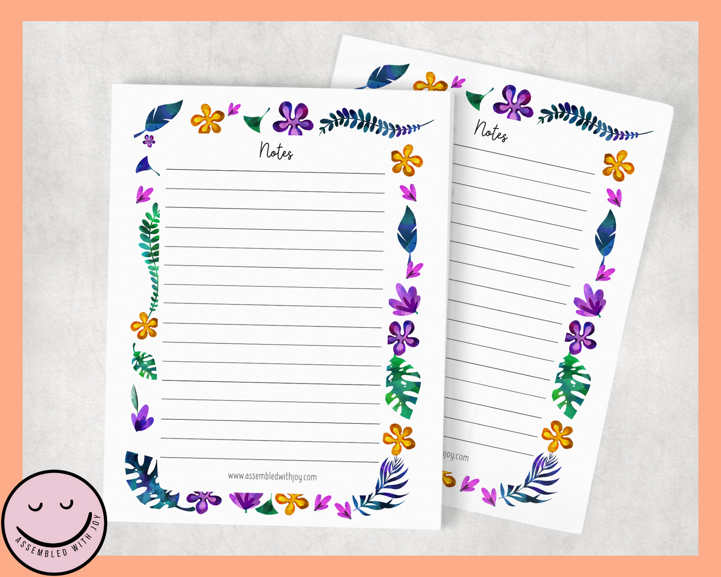 Tropical Floral Notepad - Assembledwithjoyoy