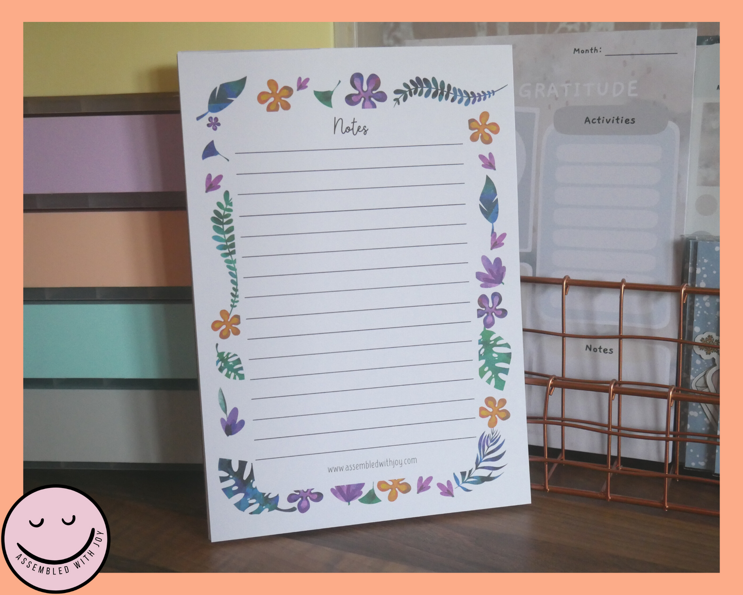 Tropical Floral Notepad - Assembledwithjoyoy